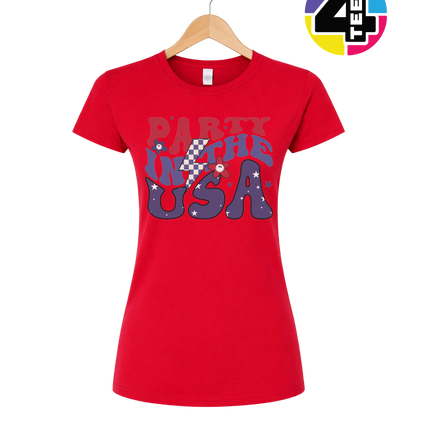 Groovy America Vibes Peace Star Women's Tee