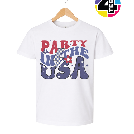 Groovy America Vibes Peace Star Youth Tee