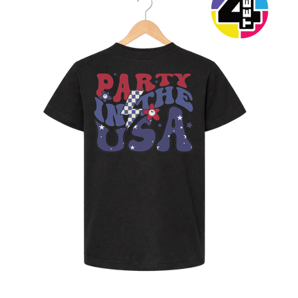 Groovy America Vibes Peace Star Youth Tee