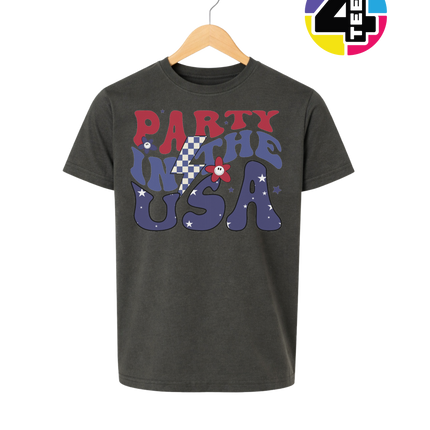 Groovy America Vibes Peace Star Youth Tee