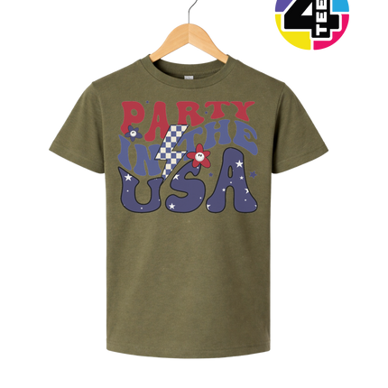 Groovy America Vibes Peace Star Youth Tee