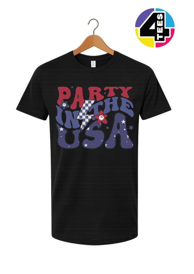 Groovy America Vibes Peace Star Tee