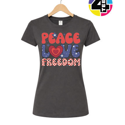 Peace Love Freedom Retro Bloom Women's Tee