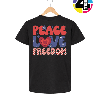 Peace Love Freedom Retro Bloom Youth Tee