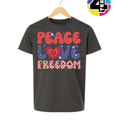Peace Love Freedom Retro Bloom Youth Tee