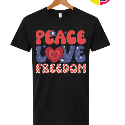 Peace Love Freedom Retro Bloom Tee