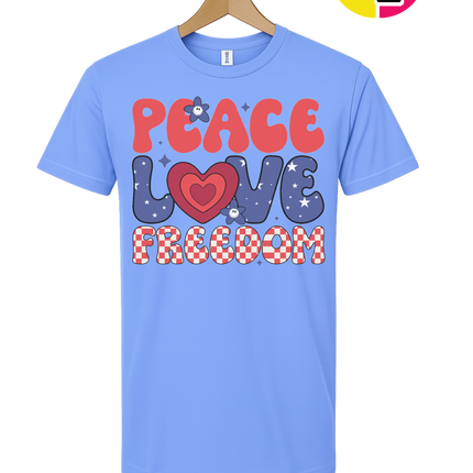 Peace Love Freedom Retro Bloom Tee