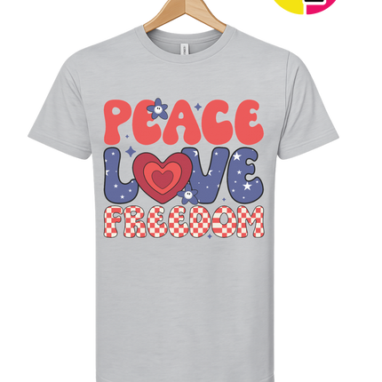 Peace Love Freedom Retro Bloom Tee