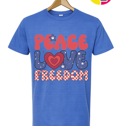 Peace Love Freedom Retro Bloom Tee