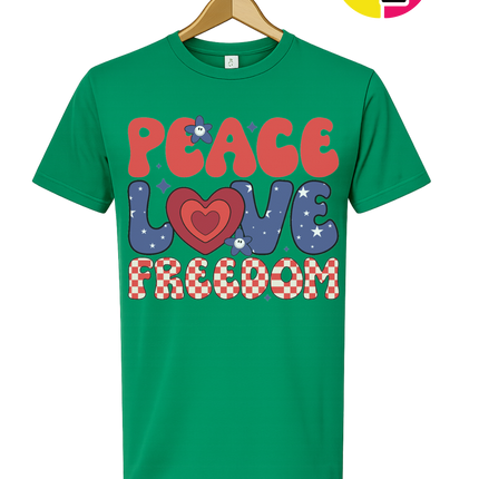 Peace Love Freedom Retro Bloom Tee