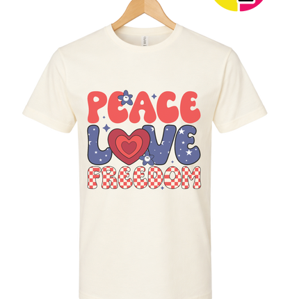 Peace Love Freedom Retro Bloom Tee