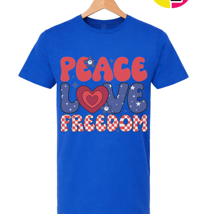 Peace Love Freedom Retro Bloom Tee
