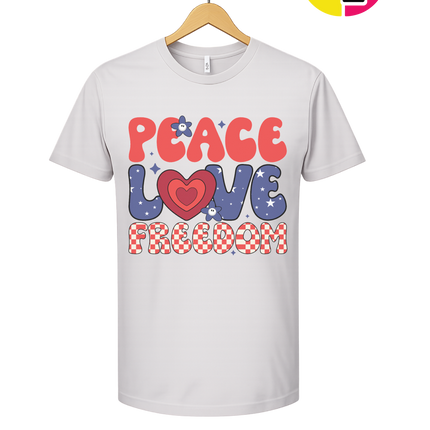 Peace Love Freedom Retro Bloom Tee