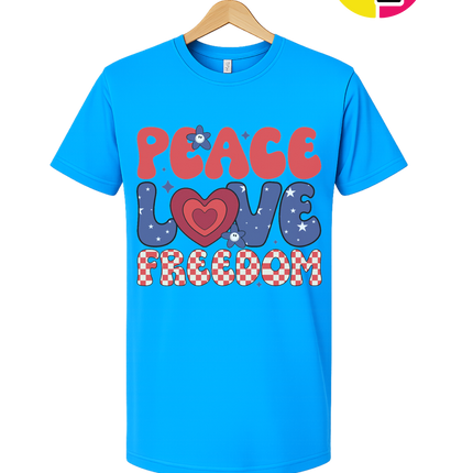 Peace Love Freedom Retro Bloom Tee