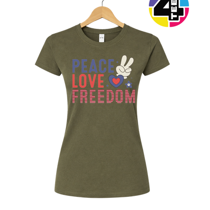 Peace Love Freedom Bunny Women's Tee