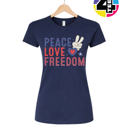Peace Love Freedom Bunny Women's Tee