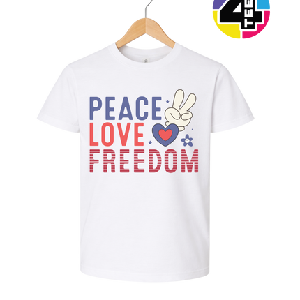 Peace Love Freedom Bunny Youth Tee