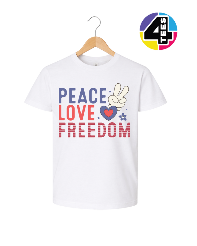 Peace Love Freedom Bunny Youth Tee