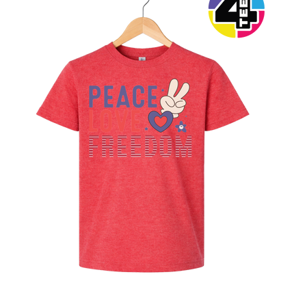 Peace Love Freedom Bunny Youth Tee