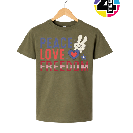 Peace Love Freedom Bunny Youth Tee
