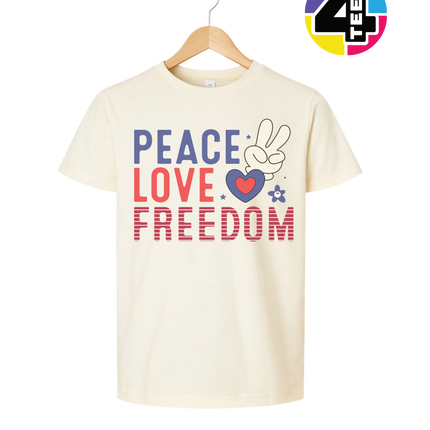 Peace Love Freedom Bunny Youth Tee