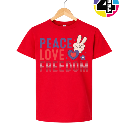Peace Love Freedom Bunny Youth Tee