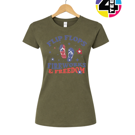 Flip Flops, Fireworks & Freedom Women's Tee