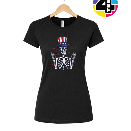Uncle Sam Skeleton Salute Women's Tee