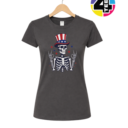 Uncle Sam Skeleton Salute Women's Tee
