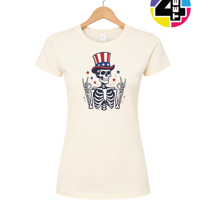 Uncle Sam Skeleton Salute Women's Tee