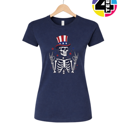 Uncle Sam Skeleton Salute Women's Tee