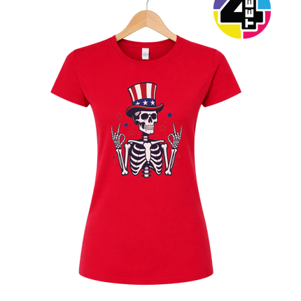 Uncle Sam Skeleton Salute Women's Tee