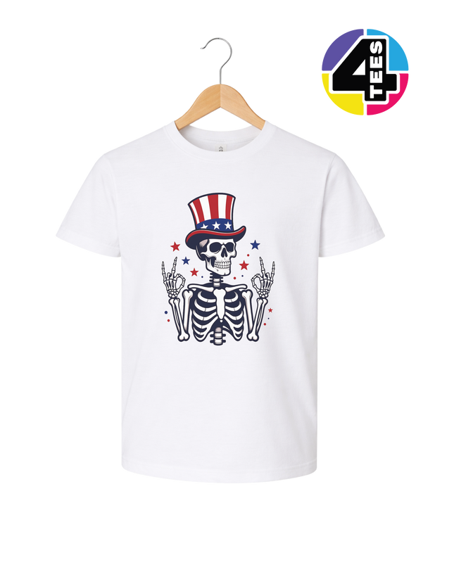 Uncle Sam Skeleton Salute Youth Tee