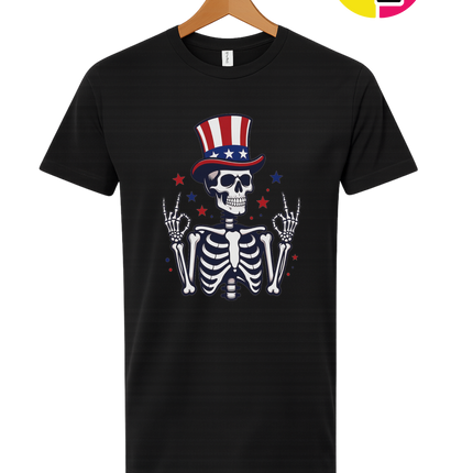 Uncle Sam Skeleton Salute Tee
