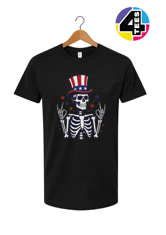 Uncle Sam Skeleton Salute Tee
