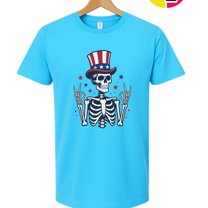 Uncle Sam Skeleton Salute Tee