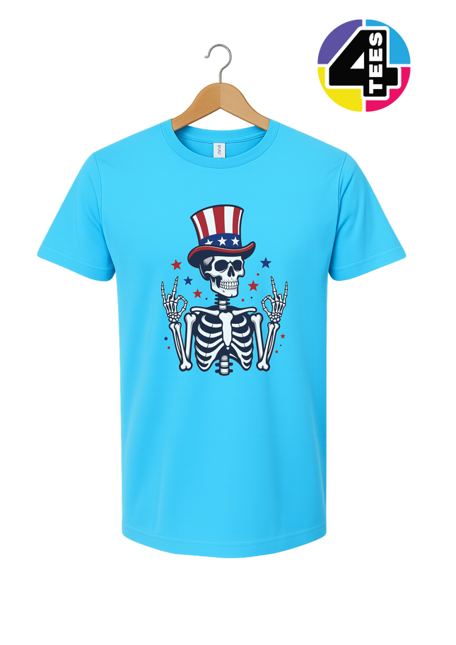 Uncle Sam Skeleton Salute Tee