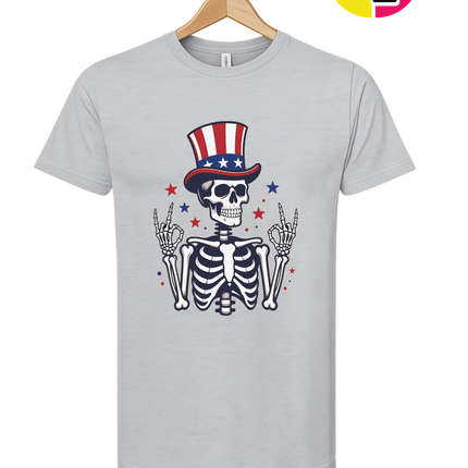 Uncle Sam Skeleton Salute Tee
