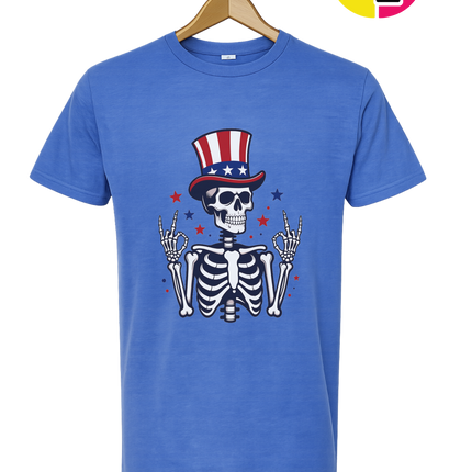 Uncle Sam Skeleton Salute Tee