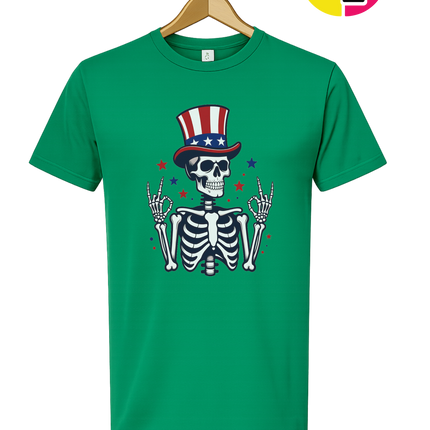 Uncle Sam Skeleton Salute Tee