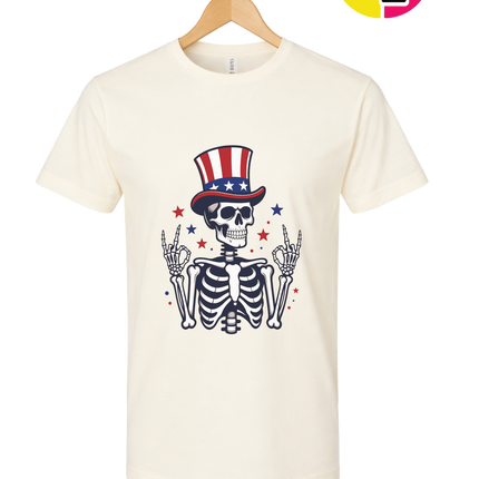 Uncle Sam Skeleton Salute Tee