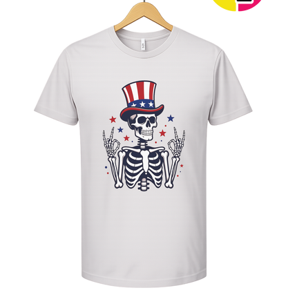 Uncle Sam Skeleton Salute Tee
