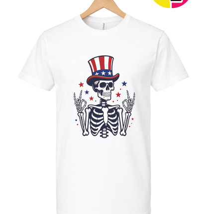 Uncle Sam Skeleton Salute Tee