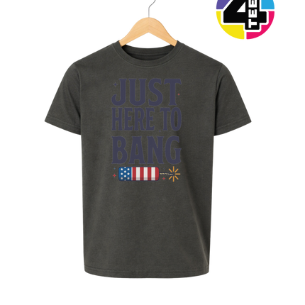 Just Here To Bang Firecracker Youth Tee