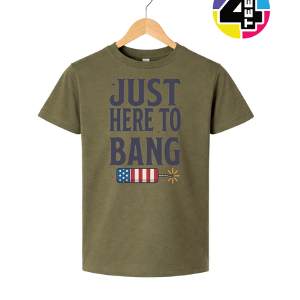 Just Here To Bang Firecracker Youth Tee