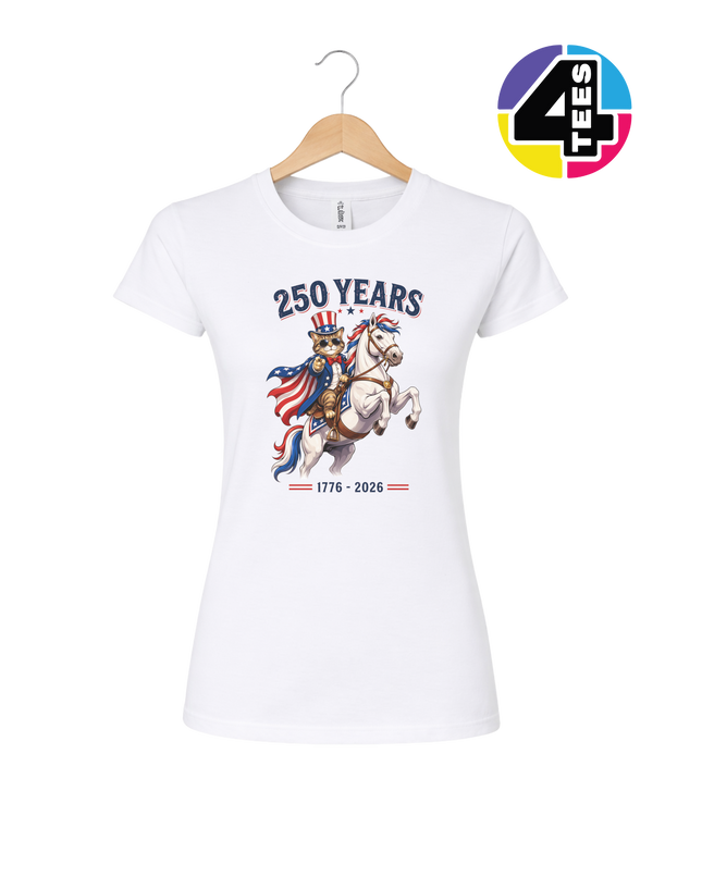 Purrfect Patriot 250 Years Women's Tee