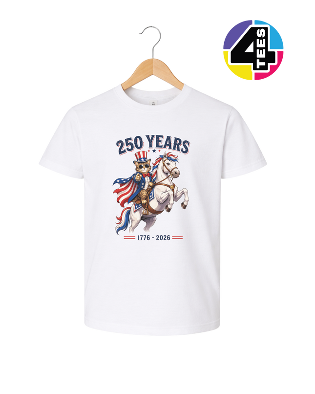 Purrfect Patriot 250 Years Youth Tee