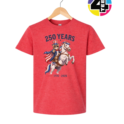 Purrfect Patriot 250 Years Youth Tee
