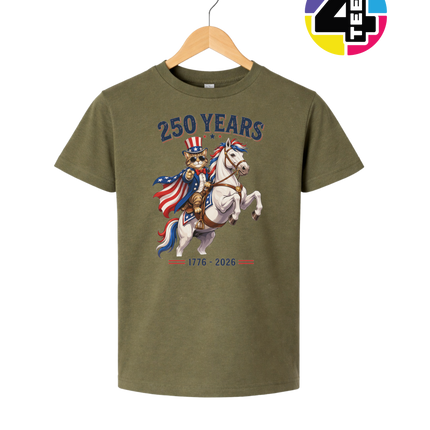 Purrfect Patriot 250 Years Youth Tee