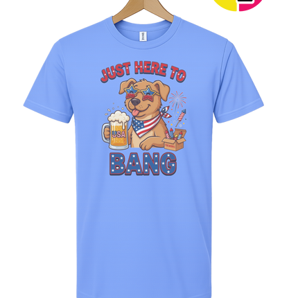Just Here to Bang Patriotic Pup Tee